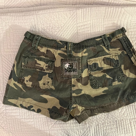 DA NANG shorts camo camouflage corduroy LA NWOT DANANG Y2K - Picture 2 of 9